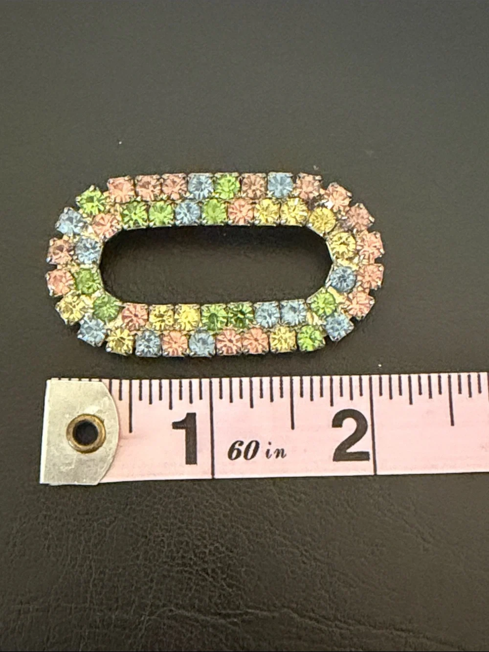 Multicolor Rhinestone Oval Buckle